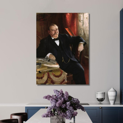 Grover Cleveland Anders Zorn azn28 quadro stampato su tela