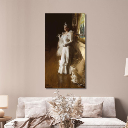La Signora Potter Palmer Anders Zorn azn49 quadro stampato su tela