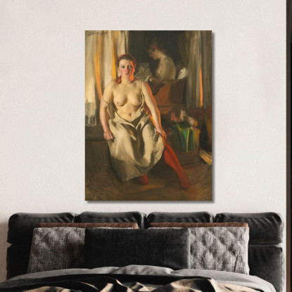 Calze Rosse Anders Zorn azn64 quadro stampato su tela