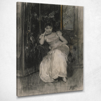 Mademoiselle De Clermont-Tonnerre Alfred Stevens stal57 quadro stampato su tela