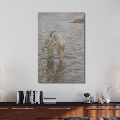 Con La Madre Anders Zorn azn83 quadro stampato su tela