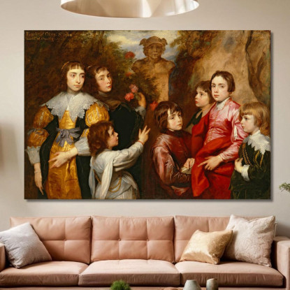 Un Gruppo Familiare Anthony van Dyck avd1 quadro stampato su tela