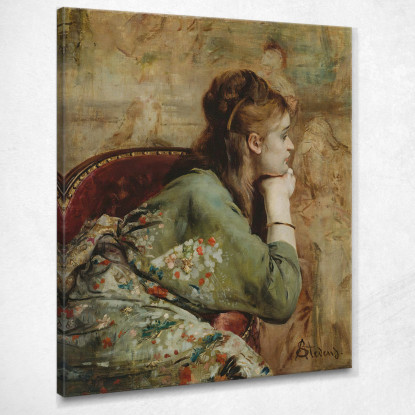 Meditazione Alfred Stevens stal61 quadro stampato su tela
