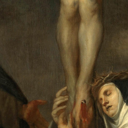 Cristo In Croce Con Santa Caterina Da Siena San Domenico E Un Angelo Anthony van Dyck avd20 quadro stampato su tela