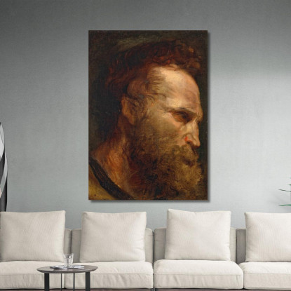 Studio Della Testa Di Un Uomo Barbuto 2 Anthony van Dyck avd32 quadro stampato su tela