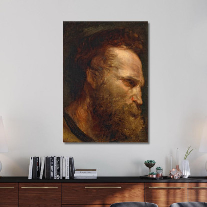 Studio Della Testa Di Un Uomo Barbuto 2 Anthony van Dyck avd32 quadro stampato su tela