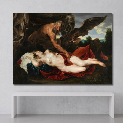 Giove E Antiope Anthony van Dyck avd40 quadro stampato su tela