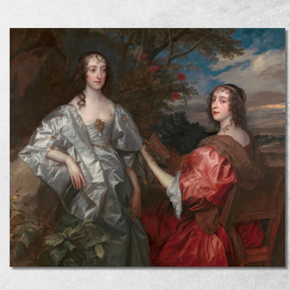 Katherine Contessa Di Chesterfield E Lucy Contessa Di Huntingdon Anthony van Dyck avd41 quadro stampato su tela