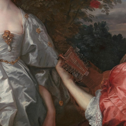 Katherine Contessa Di Chesterfield E Lucy Contessa Di Huntingdon Anthony van Dyck avd41 quadro stampato su tela