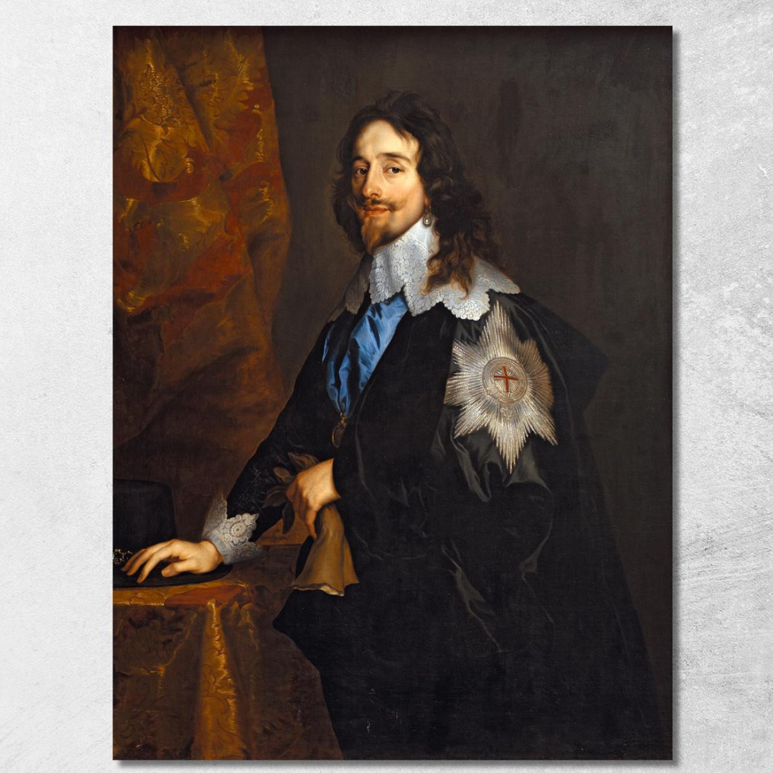 Re Carlo I D'Inghilterra Anthony van Dyck avd42 quadro stampato su tela