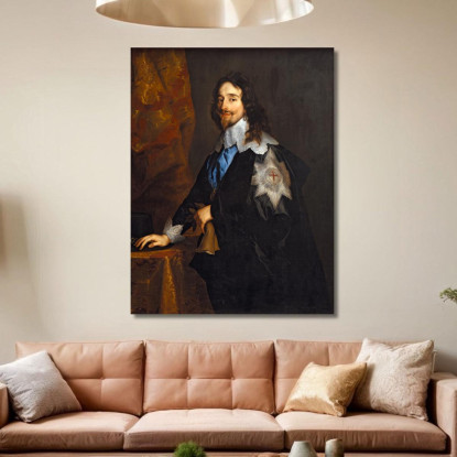 Re Carlo I D'Inghilterra Anthony van Dyck avd42 quadro stampato su tela