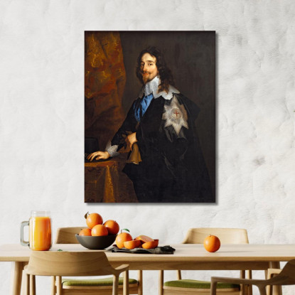 Re Carlo I D'Inghilterra Anthony van Dyck avd42 quadro stampato su tela