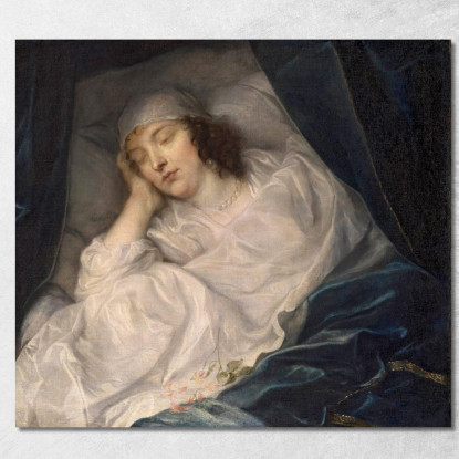 Lady Digby Sul Letto Di Morte Anthony van Dyck avd44 quadro stampato su tela