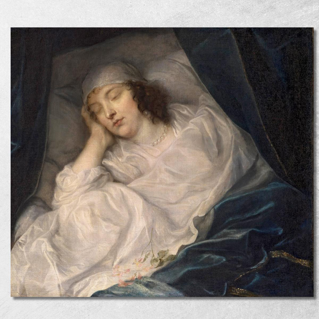 Lady Digby Sul Letto Di Morte Anthony van Dyck avd44 quadro stampato su tela