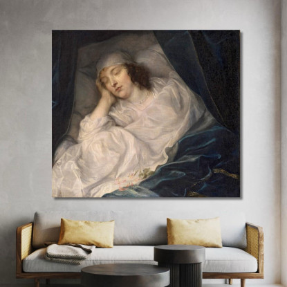 Lady Digby Sul Letto Di Morte Anthony van Dyck avd44 quadro stampato su tela