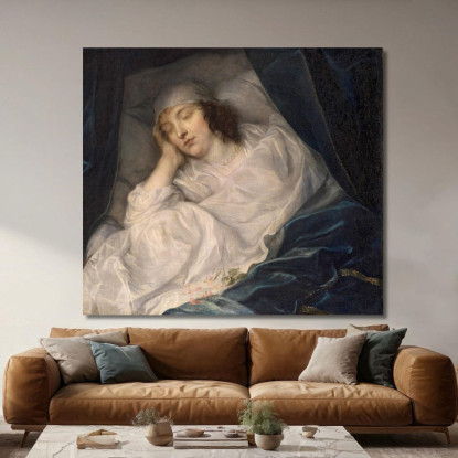 Lady Digby Sul Letto Di Morte Anthony van Dyck avd44 quadro stampato su tela