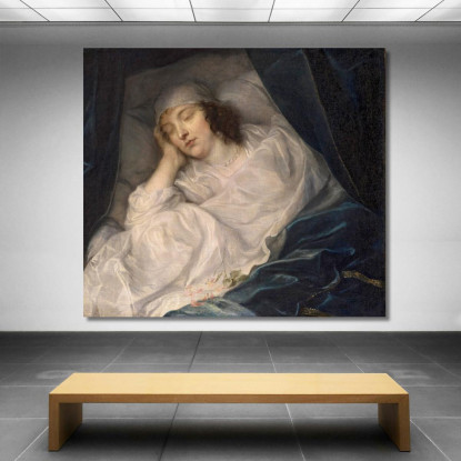 Lady Digby Sul Letto Di Morte Anthony van Dyck avd44 quadro stampato su tela