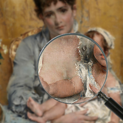 Madre E Figlio Alfred Stevens stal65 quadro stampato su tela