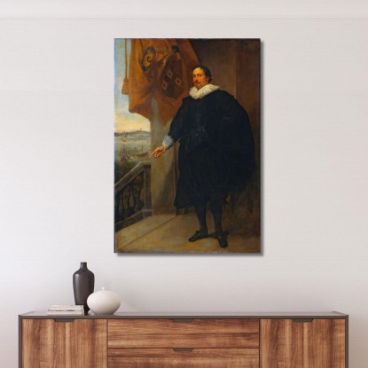 Ritratto Di Un Nobile Forse Adriaan Van Der Borcht Anthony van Dyck avd69 quadro stampato su tela