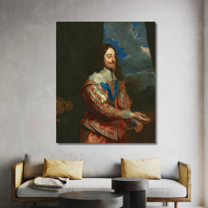 Ritratto Di Carlo I Anthony van Dyck avd75 quadro stampato su tela