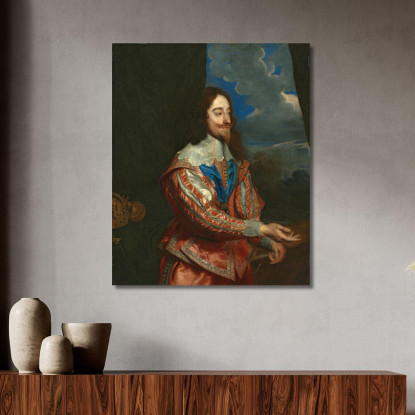 Ritratto Di Carlo I Anthony van Dyck avd75 quadro stampato su tela