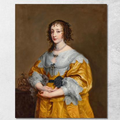 Ritratto Della Regina Enrichetta Maria Anthony van Dyck avd84 quadro stampato su tela