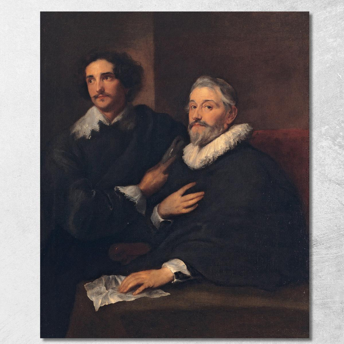 Ritratto Degli Incisori Pieter De Jode Il Vecchio E Pieter De Jode Il Giovane Anthony van Dyck avd87 quadro stampato su tela