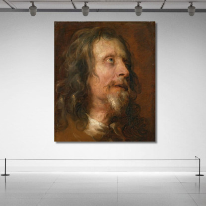Studio Del Ritratto Di Un Uomo Barbuto Anthony van Dyck avd89 quadro stampato su tela