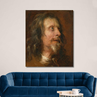Studio Del Ritratto Di Un Uomo Barbuto Anthony van Dyck avd89 quadro stampato su tela