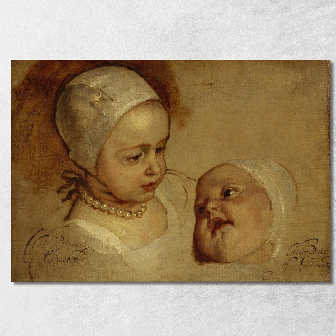 La Principessa Elisabetta E La Principessa Anna. Figlie Di Carlo I Anthony van Dyck avd90 quadro stampato su tela