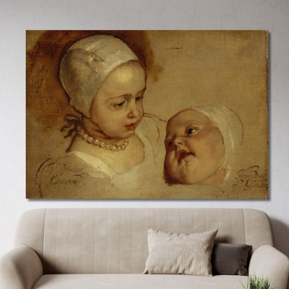 La Principessa Elisabetta E La Principessa Anna. Figlie Di Carlo I Anthony van Dyck avd90 quadro stampato su tela