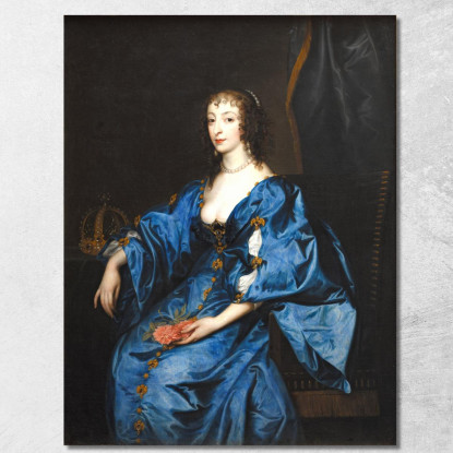 La Regina Enrichetta Maria D'Inghilterra Anthony van Dyck avd92 quadro stampato su tela