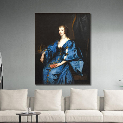 La Regina Enrichetta Maria D'Inghilterra Anthony van Dyck avd92 quadro stampato su tela