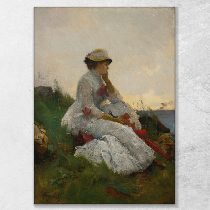 Pensieroso Alfred Stevens stal71 quadro stampato su tela