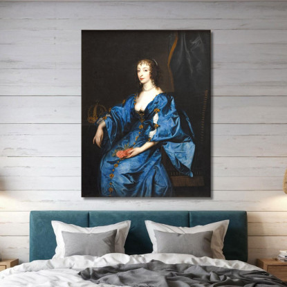 La Regina Enrichetta Maria D'Inghilterra Anthony van Dyck avd92 quadro stampato su tela