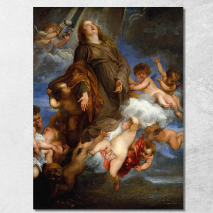 Santa Rosalia Intercede Per Gli Appestati Di Palermo Anthony van Dyck avd99 quadro stampato su tela