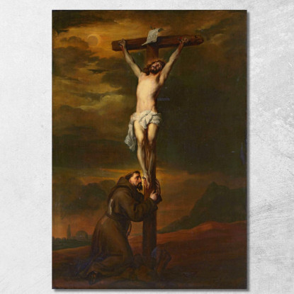 San Francesco Ai Piedi Della Croce Anthony van Dyck avd104 quadro stampato su tela