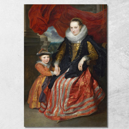 Susanna Fourment E Sua Figlia Anthony van Dyck avd110 quadro stampato su tela