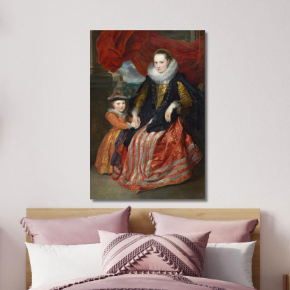 Susanna Fourment E Sua Figlia Anthony van Dyck avd110 quadro stampato su tela