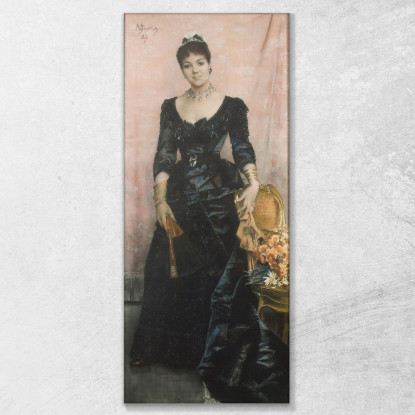 Ritratto Della Baronessa Du Mesnil De Saint-Front Alfred Stevens stal74 quadro stampato su tela
