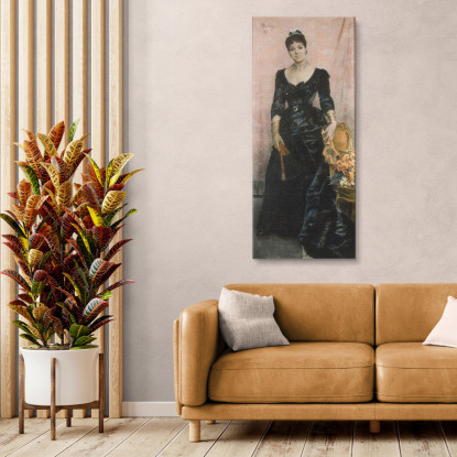 Ritratto Della Baronessa Du Mesnil De Saint-Front Alfred Stevens stal74 quadro stampato su tela