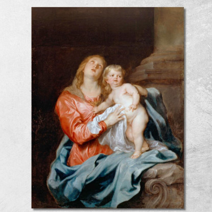 La Madonna Col Bambino Anthony van Dyck avd119 quadro stampato su tela