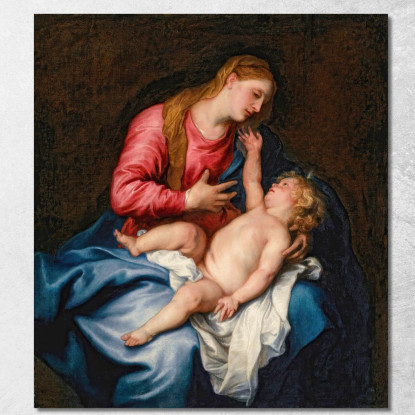 La Vergine E Il Bambino Anthony van Dyck avd127 quadro stampato su tela