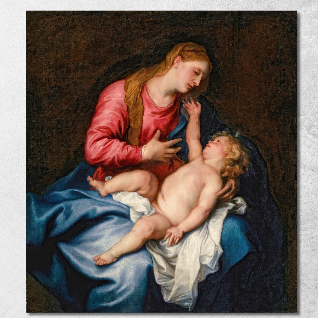 La Vergine E Il Bambino Anthony van Dyck avd127 quadro stampato su tela