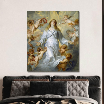 La Vergine Come Intercessore Anthony van Dyck avd128 quadro stampato su tela