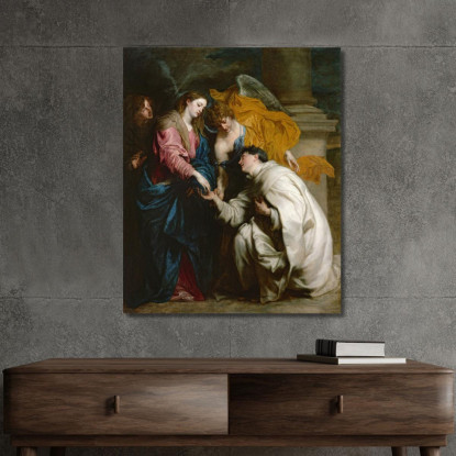 La Visione Del Beato Hermann Joseph Anthony van Dyck avd129 quadro stampato su tela