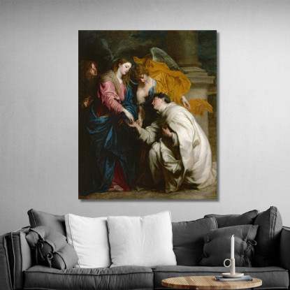 La Visione Del Beato Hermann Joseph Anthony van Dyck avd129 quadro stampato su tela