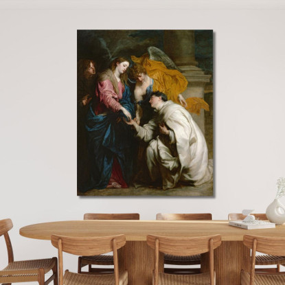 La Visione Del Beato Hermann Joseph Anthony van Dyck avd129 quadro stampato su tela