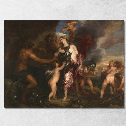 Teti Riceve La Nuova Armatura Per Achille Nella Fucina Di Vulcano Anthony van Dyck avd130 quadro stampato su tela