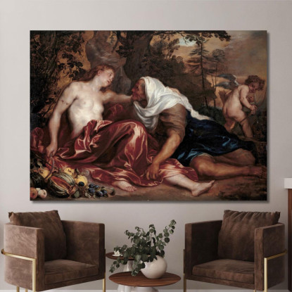 Vertumno E Pomona Anthony van Dyck avd133 quadro stampato su tela